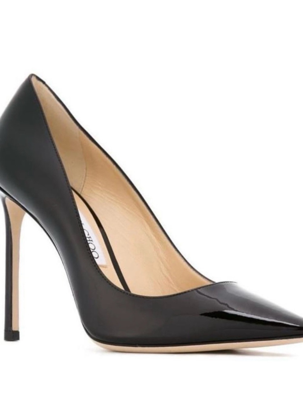 Jimmy Choo Romy 100 Patent Leather Pointed Toe Heels 38